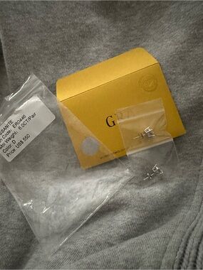 Gold-Tone Stud Earrings - Yellow -